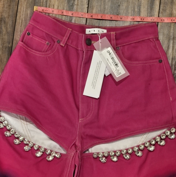 AREA Ombre Pink and Blue Tie-Dye Wide-leg Pants sz 25 - Picture 6 of 12